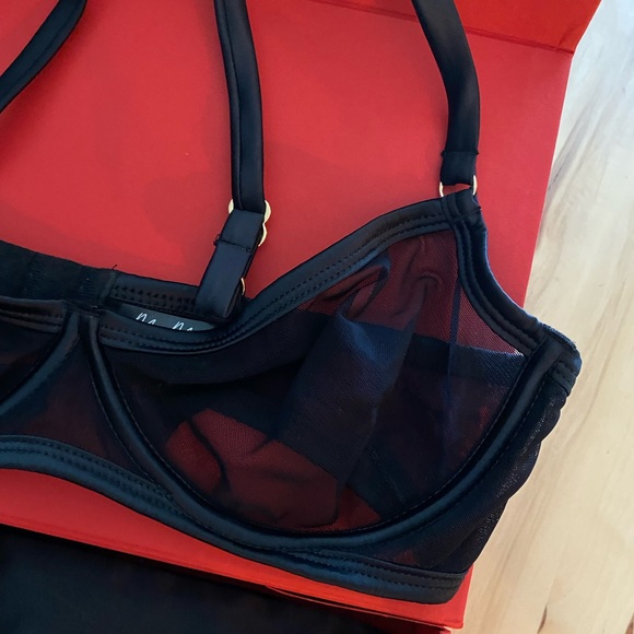 NWOT 🖤 MARIEMUR MARGARETH BRA 34B BLACK GOLD - Picture 4 of 8